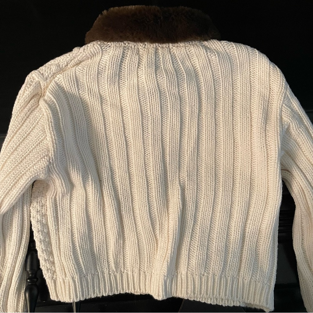 Vintage 90s Children’s Place Cable Knit Fur Sweater - Picture 4 of 5